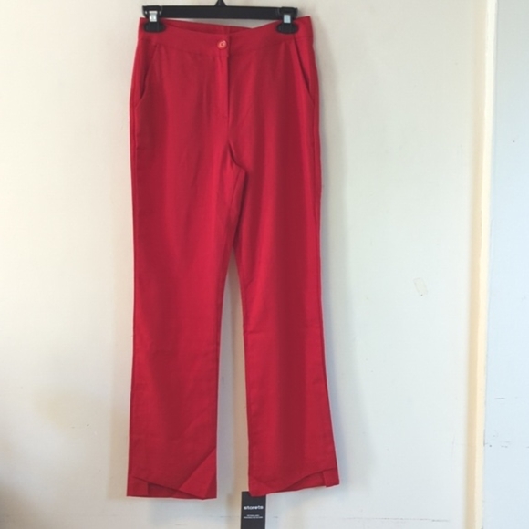 Storets Red Slit Hem Pants S - Picture 1 of 12